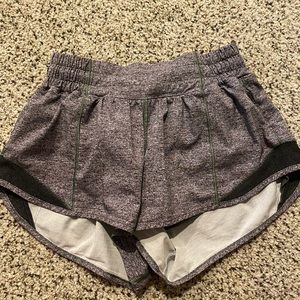 gray size 2 lululemon hotty hot shorts length 2.5